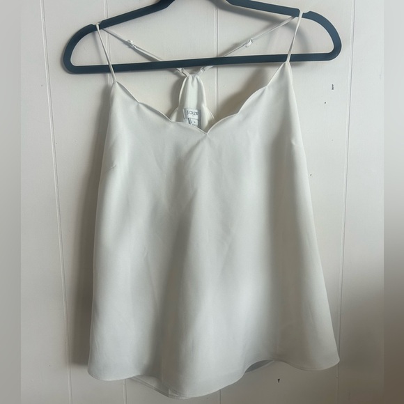 J Crew. Spaghetti strapped scallop edge ivory camisole size 12 light weight - Picture 2 of 7